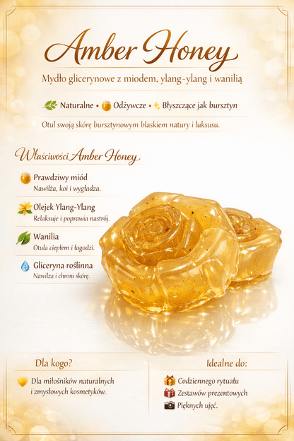 Amber Honey - Mydło glicerynowe z prawdziwym miodem, ylang ylang i wanilią - W Zmysłach
