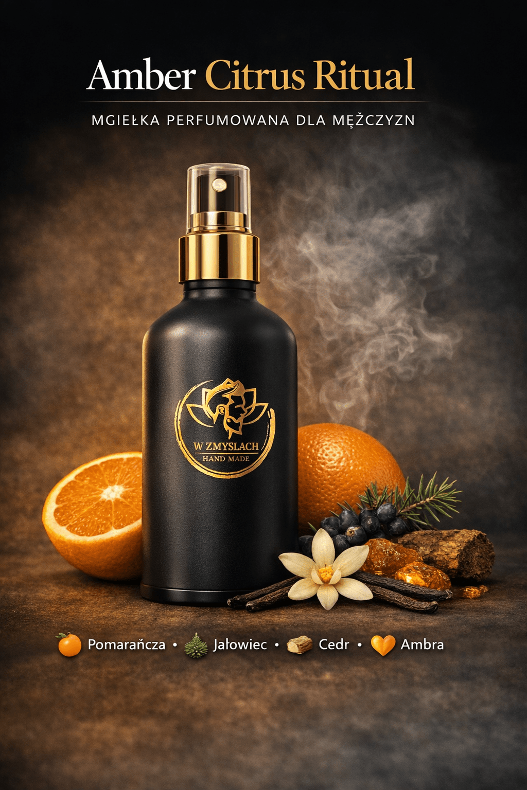 "Citrus Amber Ritual" 100ml - Mgiełka perfumowana dla mężczyzn - W Zmysłach