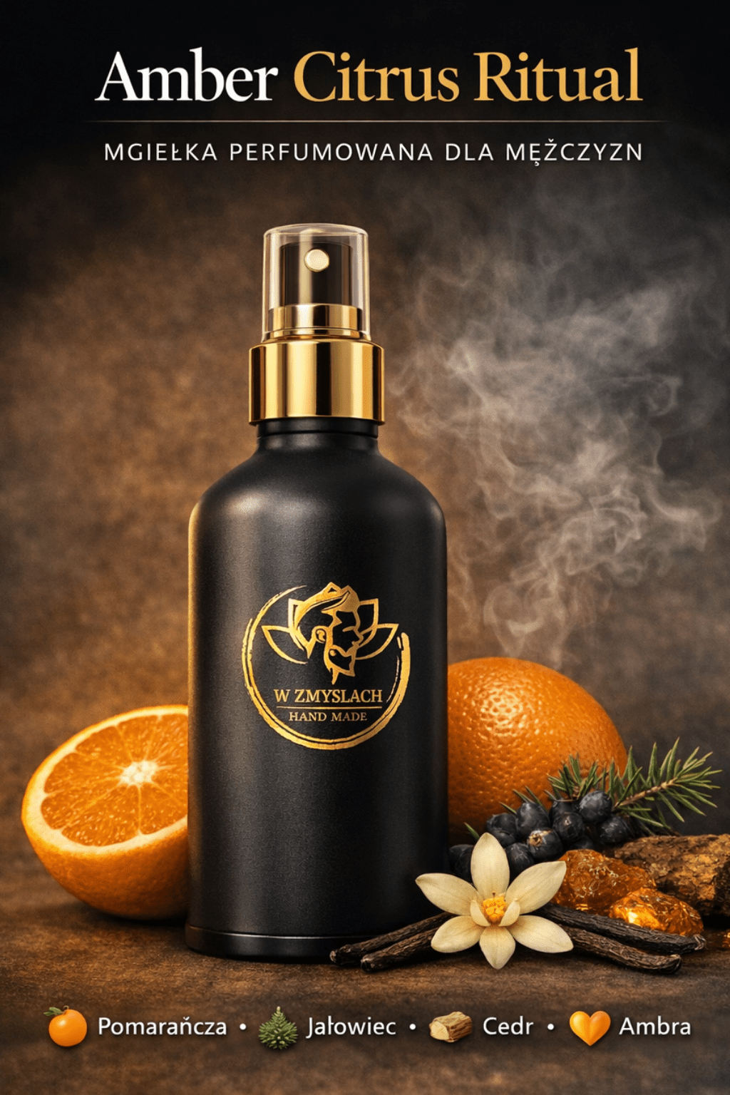 "Citrus Amber Ritual" 100ml - Mgiełka perfumowana dla mężczyzn - W Zmysłach