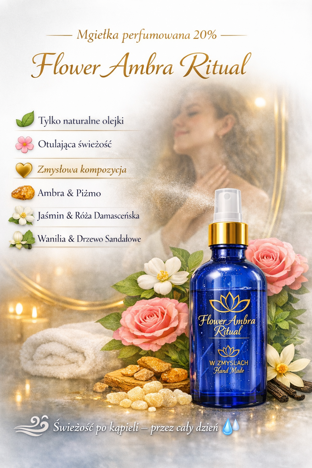 „Flower Ritual Amber for Women” 100 ml - Mgiełka zapachowa dla kobiet - W Zmysłach