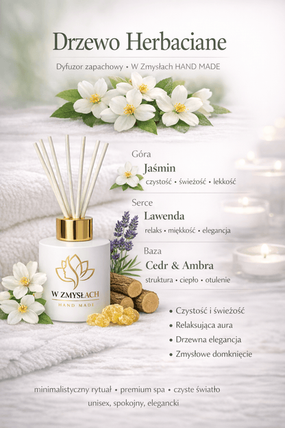 "Herbal & Herbs" 100ml - Dyfuzor zapachowy, patyczkowy. Herbata, lawenda. - W Zmysłach