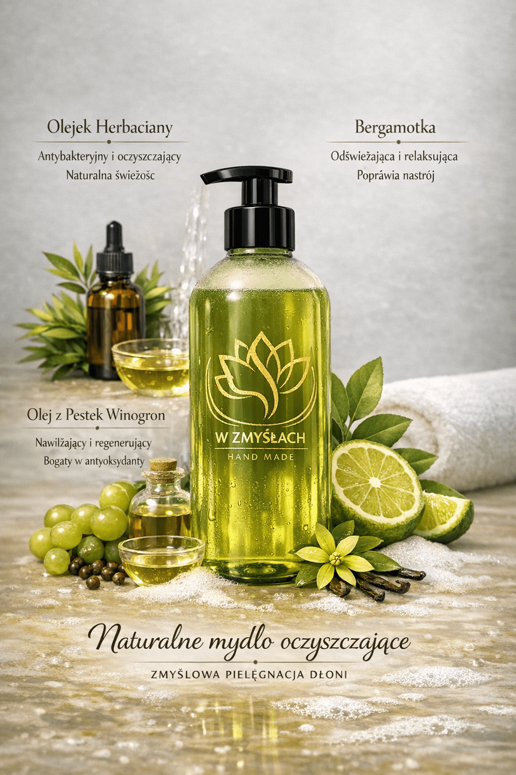 Herbal Purity Woman 300 ml - Naturalne oczyszczające mydło do dłoni - W Zmysłach