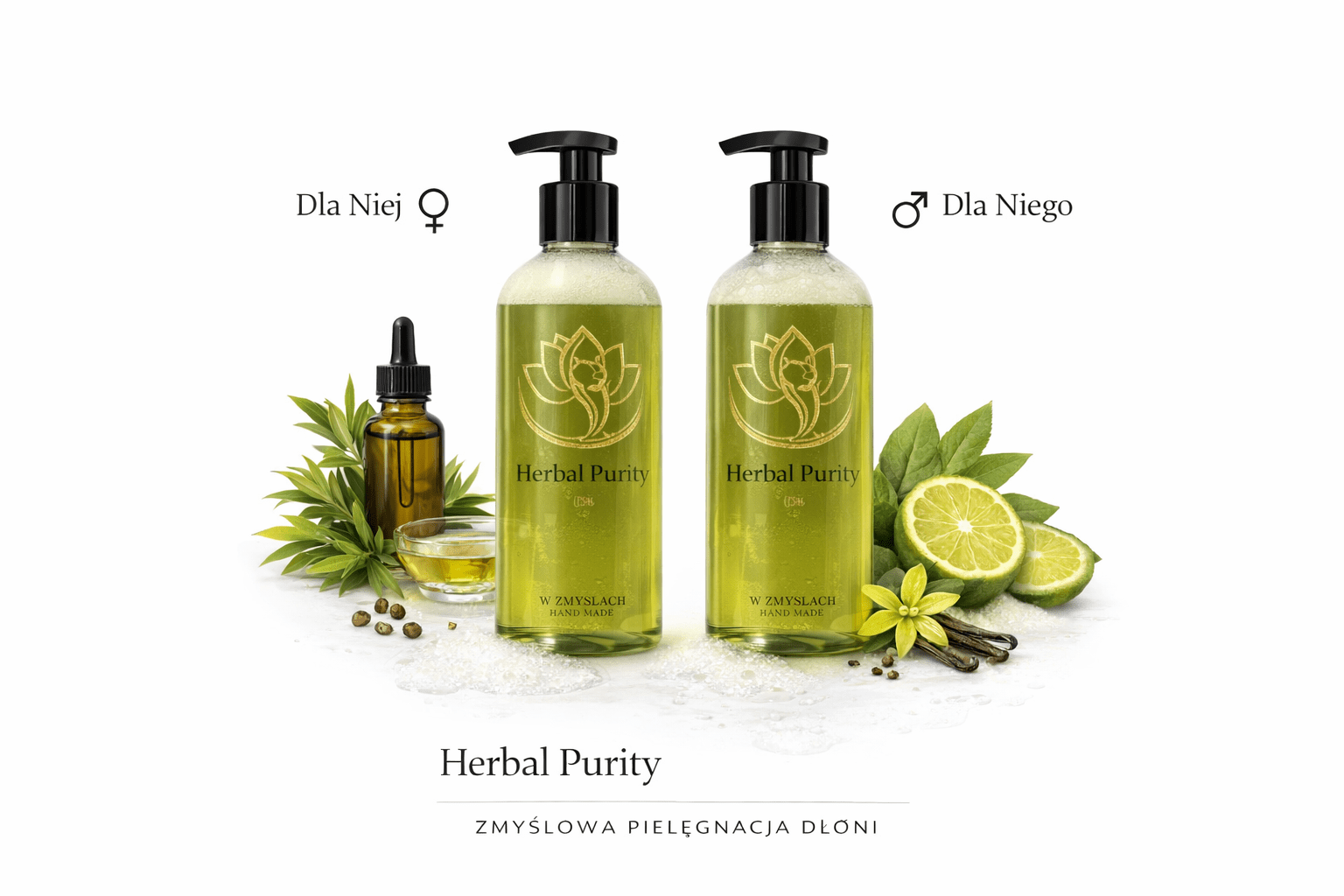 Herbal Purity Woman 300 ml - Naturalne oczyszczające mydło do dłoni - W Zmysłach