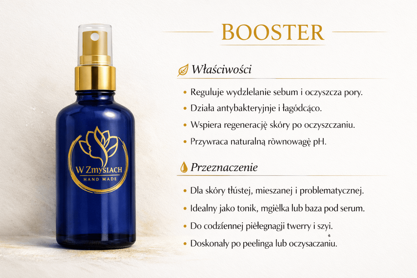 Hydrolat BOOSTER 100 ml– Jałowiec & Pokrzywa, tonizujący, naturalny, ekologiczny - W Zmysłach