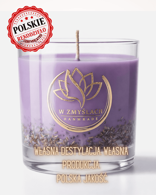 "Lavender Whisper" 300ml. - Świeca sojowa o zapachu lawendy (czas palenia ok. 45h.) - W Zmysłach