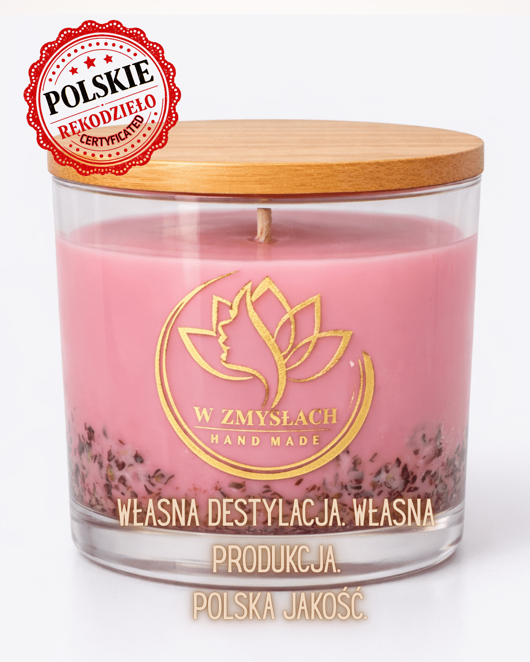"Maison Rose" 200ml - Świeca sojowa o zapachu róży (ok. 35h palenia) - W Zmysłach