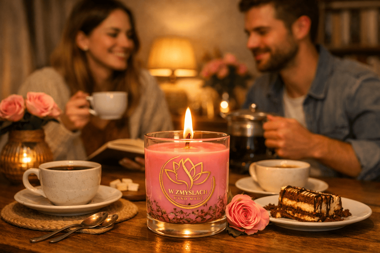 "Maison Rose" 200ml - Świeca sojowa o zapachu róży (ok. 35h palenia) - W Zmysłach