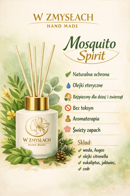 Mosquito Spirit 100 ml - dyfuzor patyczkowy przeciwko komarom, naturalny - W Zmysłach