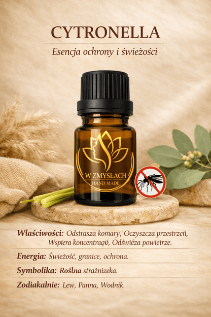 Olejek Citronellowy 10 ml - Naturalna Tarcza Świeżości i Ochrony - W Zmysłach