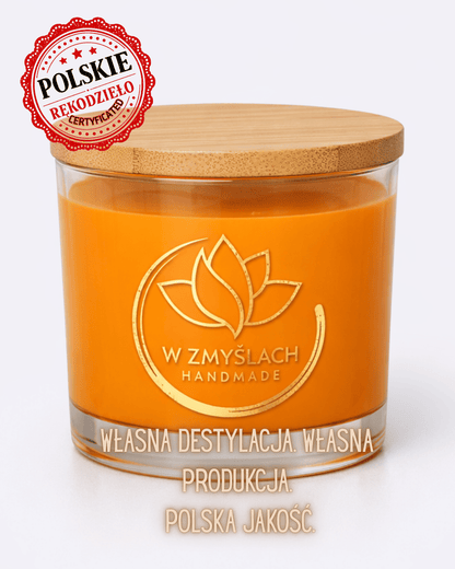 "Orange Bloom" 300 ml - Świeca sojowa o zapachu pomarańczy z nutą wanilii (czas palenia ok. 45h) - W Zmysłach