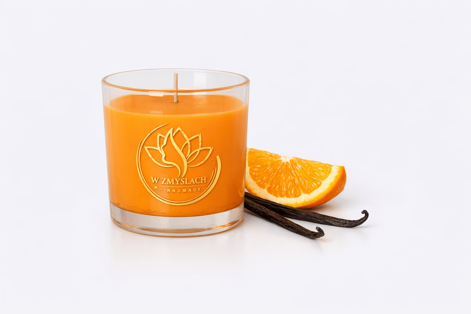 "Orange Bloom" 300 ml - Świeca sojowa o zapachu pomarańczy z nutą wanilii (czas palenia ok. 45h) - W Zmysłach