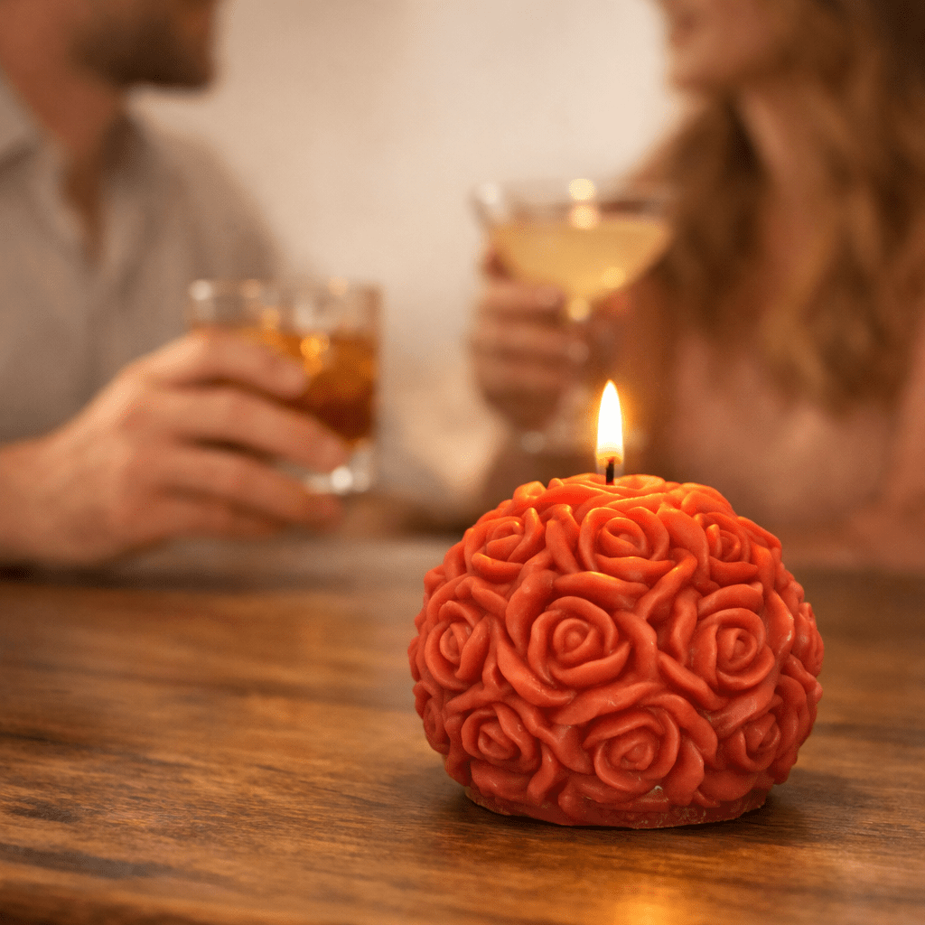 „Płonąca Róża”- Świeca sojowa o zapachu róży, geranium i Ambry HAND MADE PL - W Zmysłach