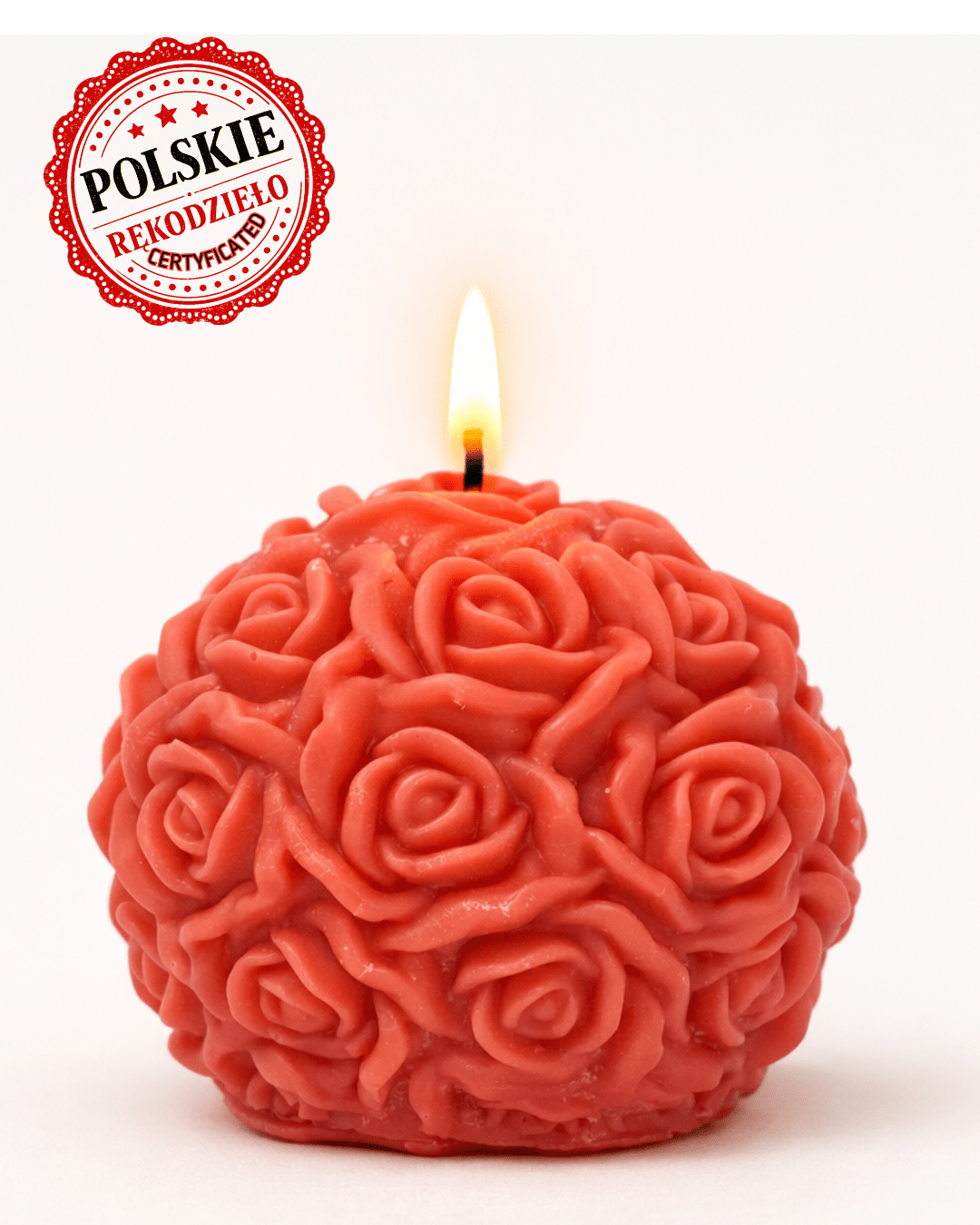 „Płonąca Róża”- Świeca sojowa o zapachu róży, geranium i Ambry HAND MADE PL - W Zmysłach