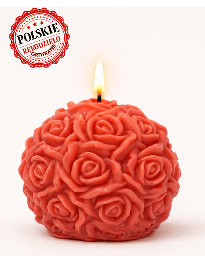 „Płonąca Róża”- Świeca sojowa o zapachu róży, geranium i Ambry HAND MADE PL - W Zmysłach