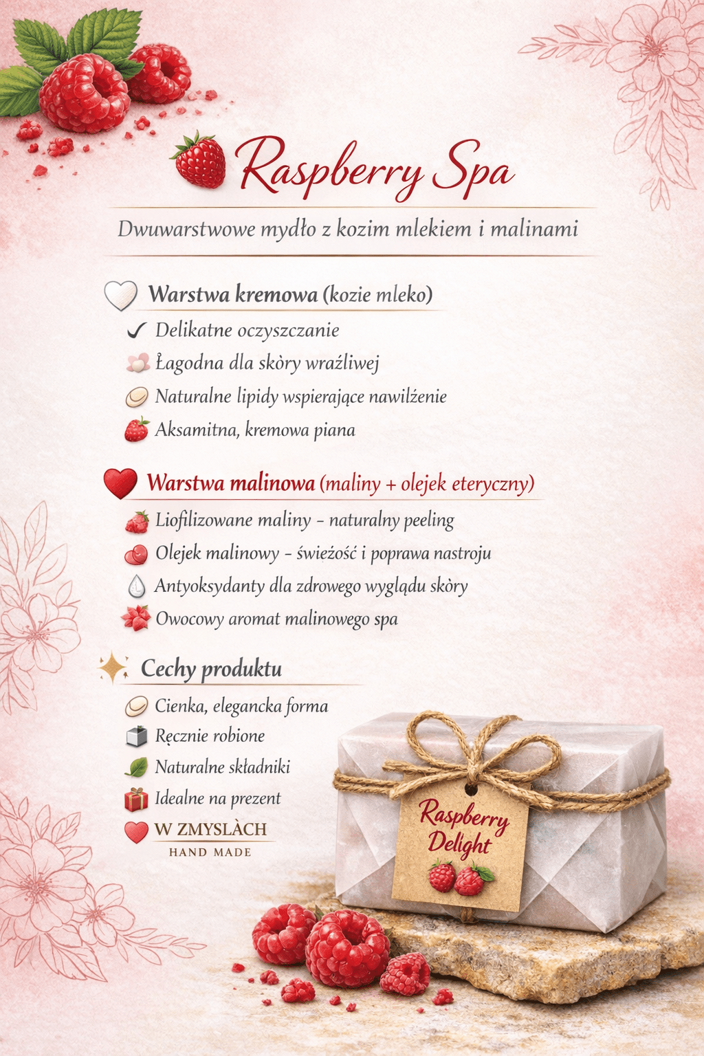 Raspberry Spa - mydełko malinowe - W Zmysłach