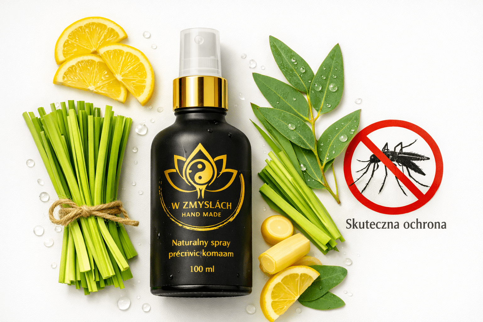 Spray na komary 100 ml - ekologiczny, tylko z naturalnych olejków eterycznych - W Zmysłach