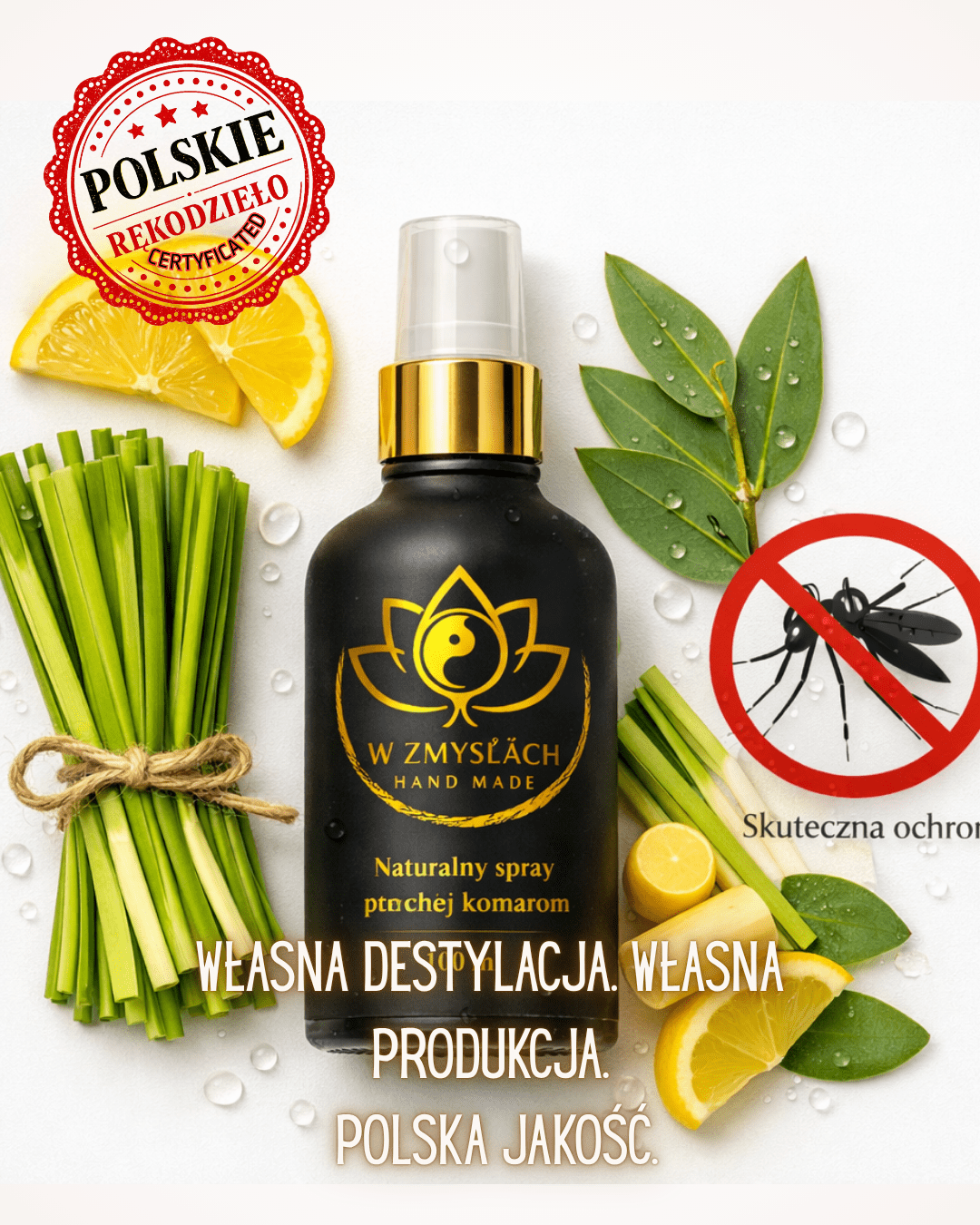 Spray na komary 100 ml - ekologiczny, tylko z naturalnych olejków eterycznych - W Zmysłach