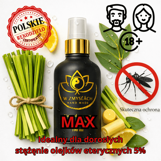 Spray na komary 100ml 5% dla dorosłych - ekologiczny, tylko z olejków eterycznych - W Zmysłach