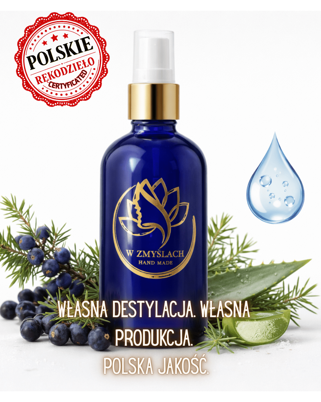 "Tonizujący hydrolat jałowcowy" 100ml - Ręcznie robiony, ekologiczny, bezpieczny. - W Zmysłach